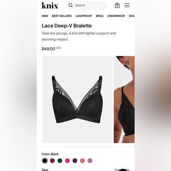 Knix Deep V Bralette - Picture 5 of 5
